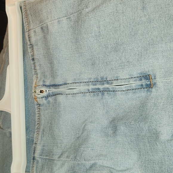 Women's Notch Front Seamed Denim Mini Skirt - Wild Fable Light Wash - Picture 3 of 4